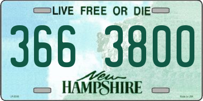 NH license plate 3663800