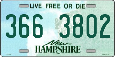 NH license plate 3663802