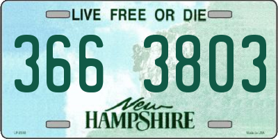 NH license plate 3663803