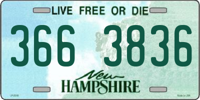 NH license plate 3663836