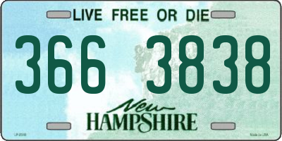 NH license plate 3663838