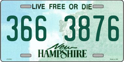 NH license plate 3663876