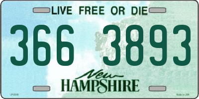 NH license plate 3663893
