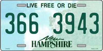 NH license plate 3663943