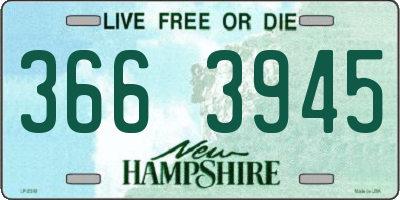 NH license plate 3663945