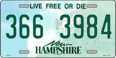 NH license plate 3663984