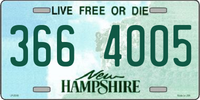 NH license plate 3664005