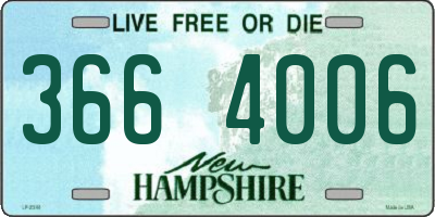 NH license plate 3664006