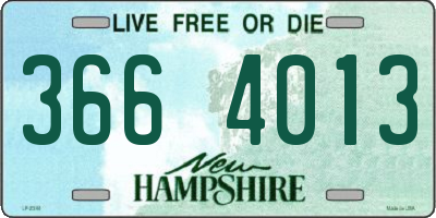 NH license plate 3664013