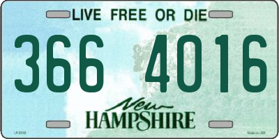 NH license plate 3664016