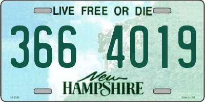 NH license plate 3664019