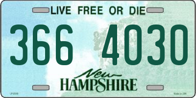 NH license plate 3664030