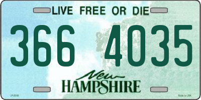 NH license plate 3664035