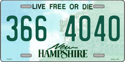 NH license plate 3664040