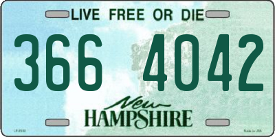 NH license plate 3664042