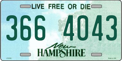 NH license plate 3664043