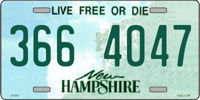 NH license plate 3664047
