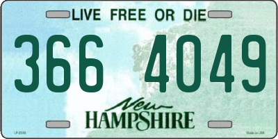 NH license plate 3664049