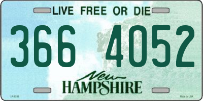 NH license plate 3664052