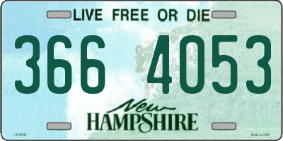 NH license plate 3664053