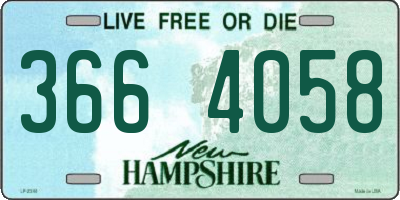NH license plate 3664058