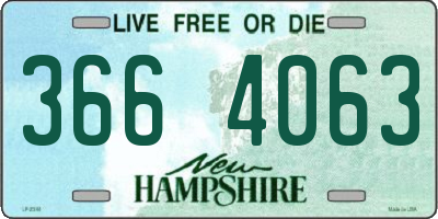 NH license plate 3664063