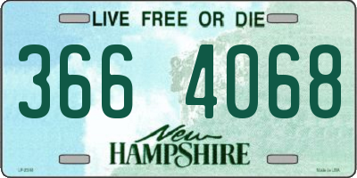 NH license plate 3664068