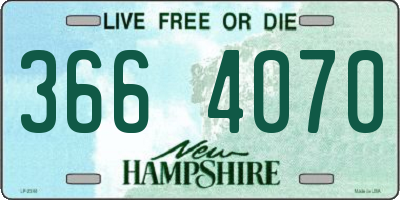 NH license plate 3664070
