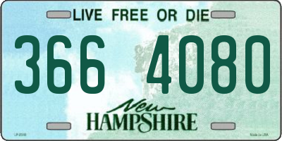 NH license plate 3664080