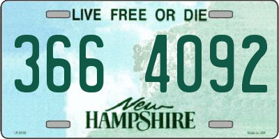 NH license plate 3664092