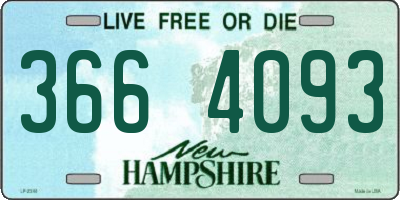 NH license plate 3664093