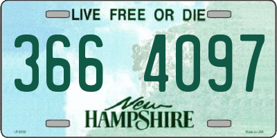 NH license plate 3664097