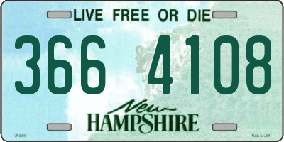 NH license plate 3664108