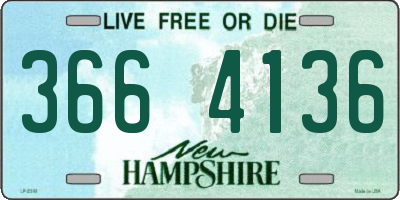 NH license plate 3664136