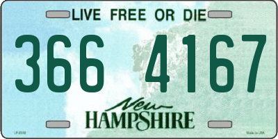 NH license plate 3664167