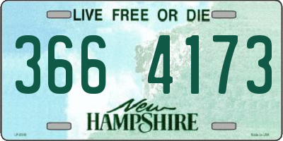 NH license plate 3664173