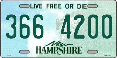 NH license plate 3664200