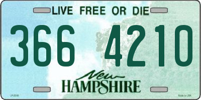 NH license plate 3664210
