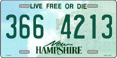 NH license plate 3664213