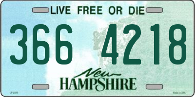 NH license plate 3664218