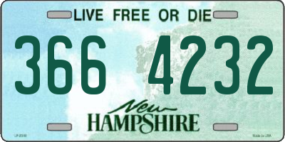 NH license plate 3664232