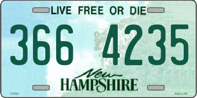 NH license plate 3664235