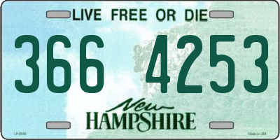 NH license plate 3664253