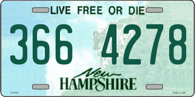 NH license plate 3664278