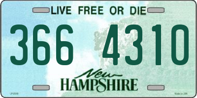 NH license plate 3664310