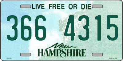 NH license plate 3664315