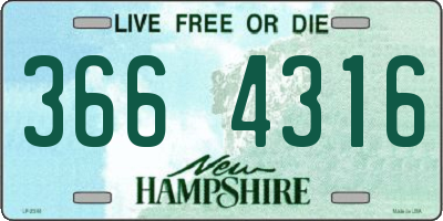 NH license plate 3664316