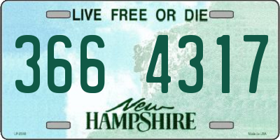 NH license plate 3664317