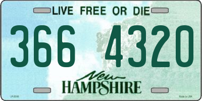 NH license plate 3664320