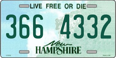 NH license plate 3664332